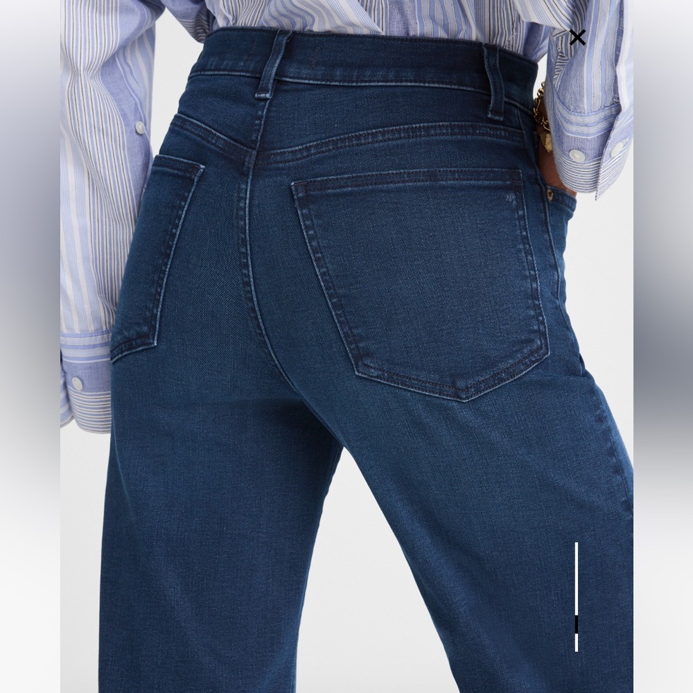 MADEWELL Tall Flared Wide-Leg Crop Jeans - Dark Blue NWT - Picture 5 of 16